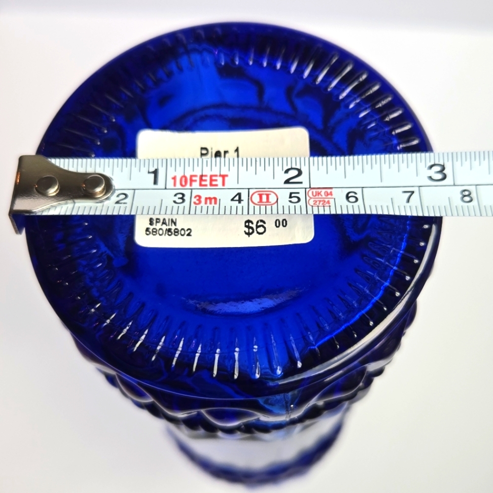 VTG PIER 1 Cobalt Blue Glass Bottle Decanter Braided Rope Design, Spanish Glass - Picture 6 of 7